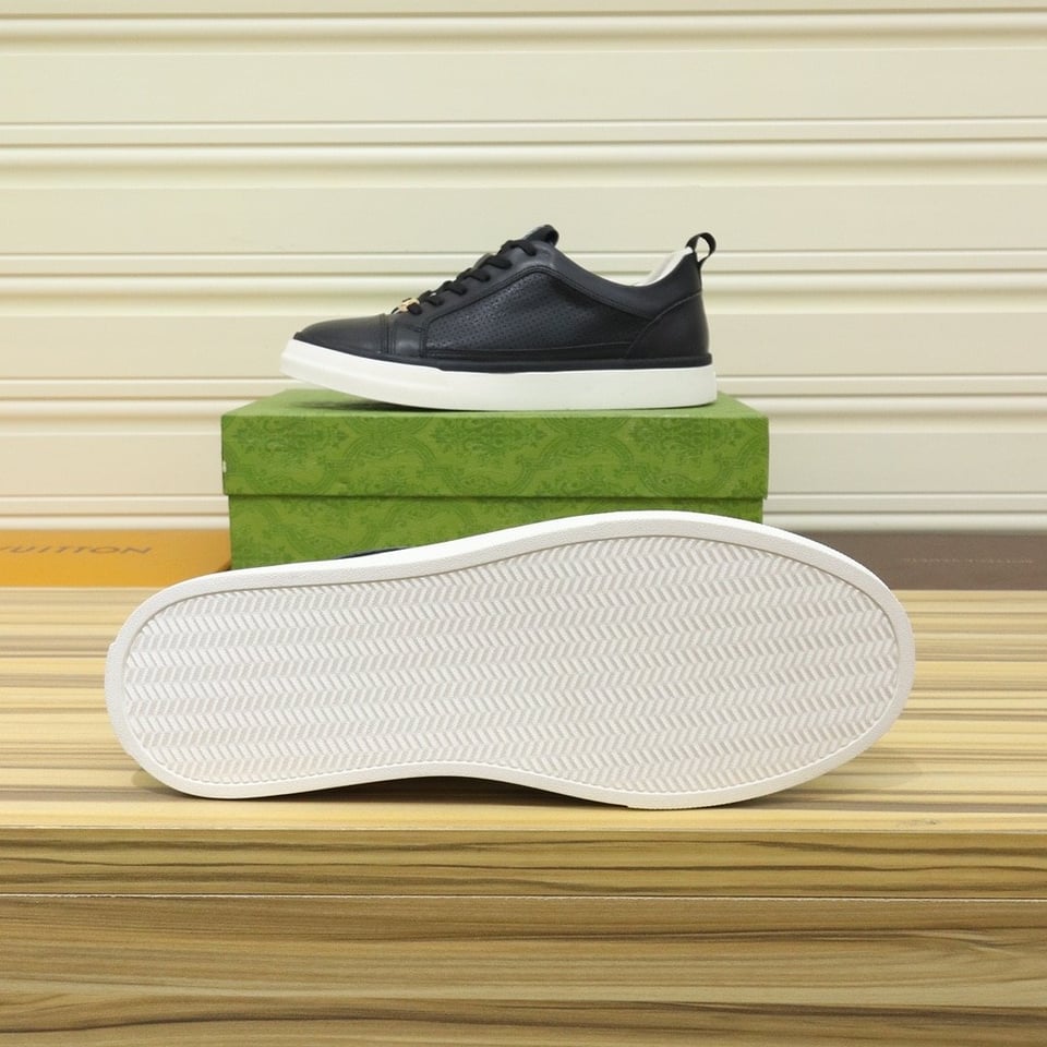 Gucci Men?S Platform Sneakers Leather Black And Black Edge view 6