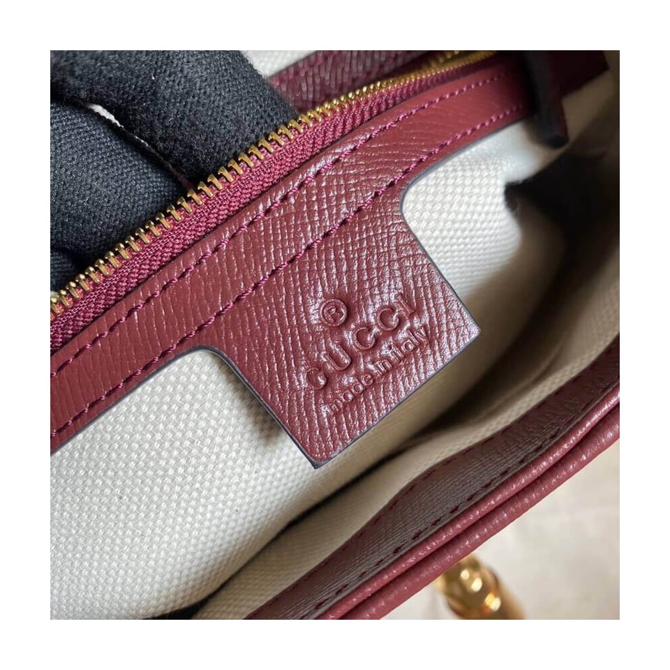 Gucci Jackie 1961 Small Shoulder Bag in Burgundy GG Canvas 28cm view 18
