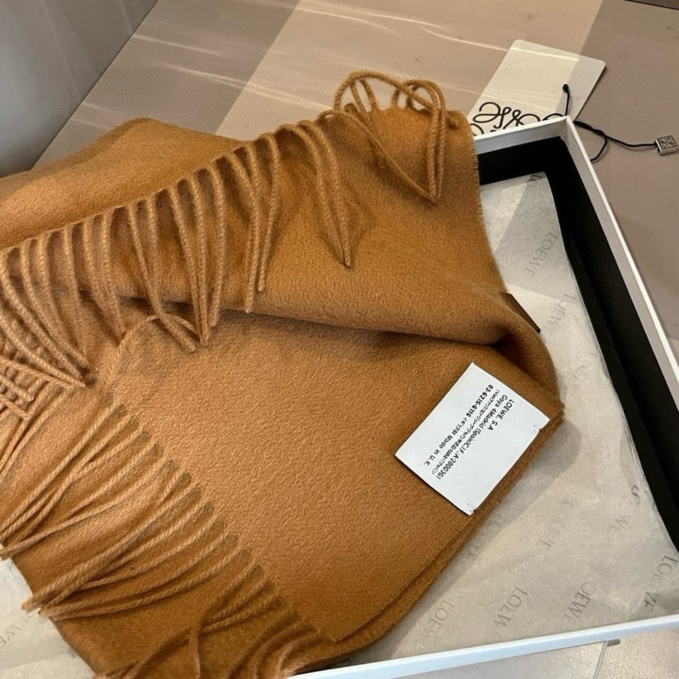 Loewe Mohair Scarf Solid Camel For Women 180cm view 6
