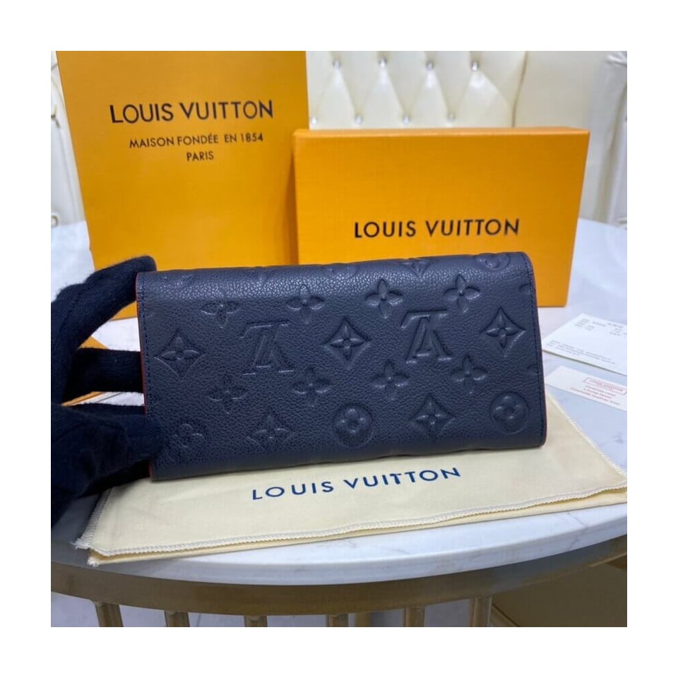 Louis Vuitton Monogram Empreinte Emilie Wallet Marine Rouge view 4