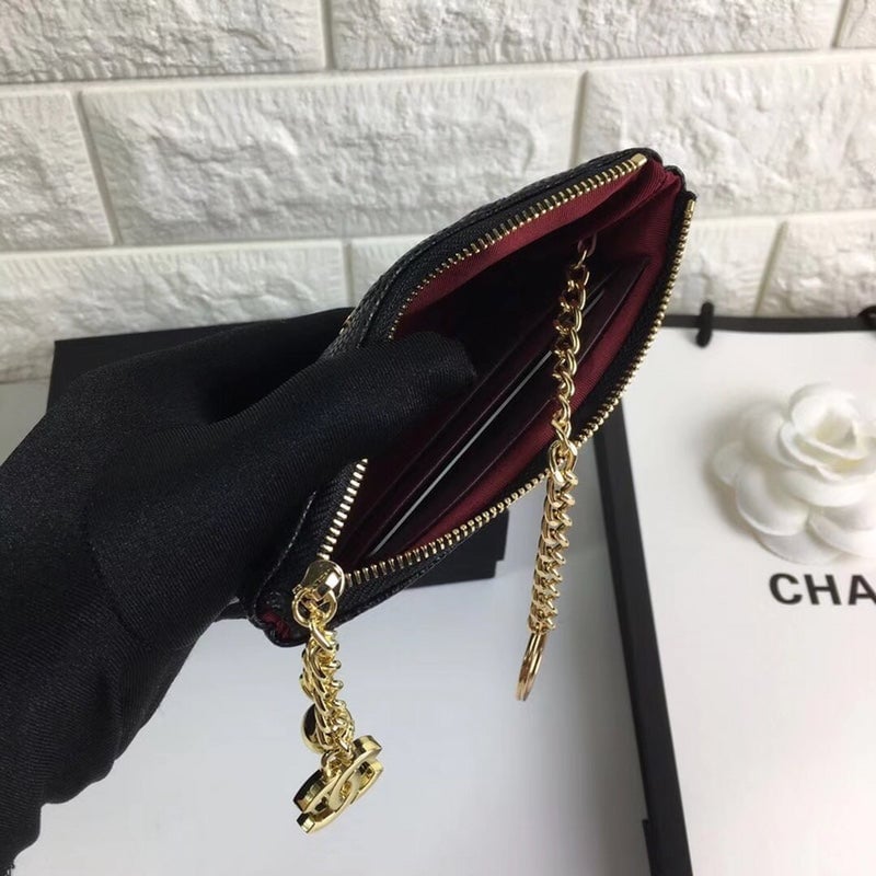 Chanel Classic Small Zipped Pouch 15 Black Calfskin Gold Icon view 8