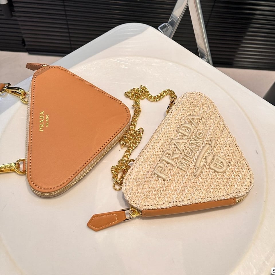 Prada Crochet And Leather Mini Bag Natural 18Cm view 5