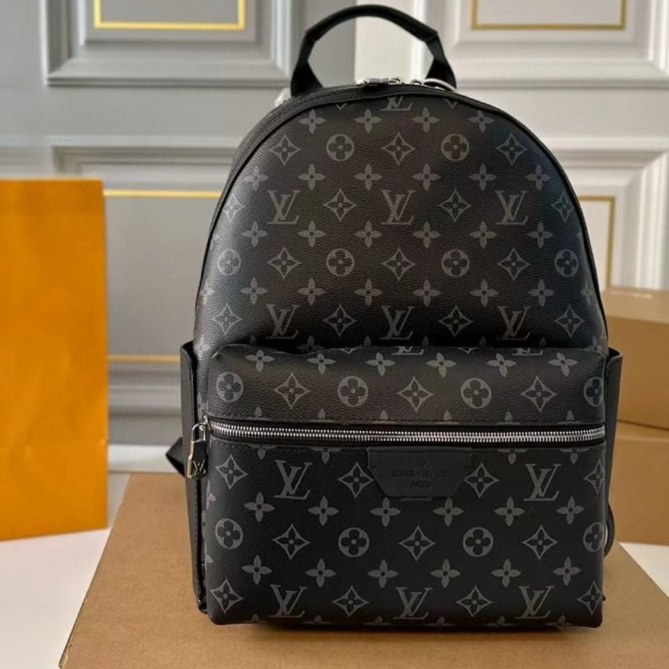 Louis Vuitton Discovery Monogram Eclipse Canvas Backpack Black 28Cm view 3