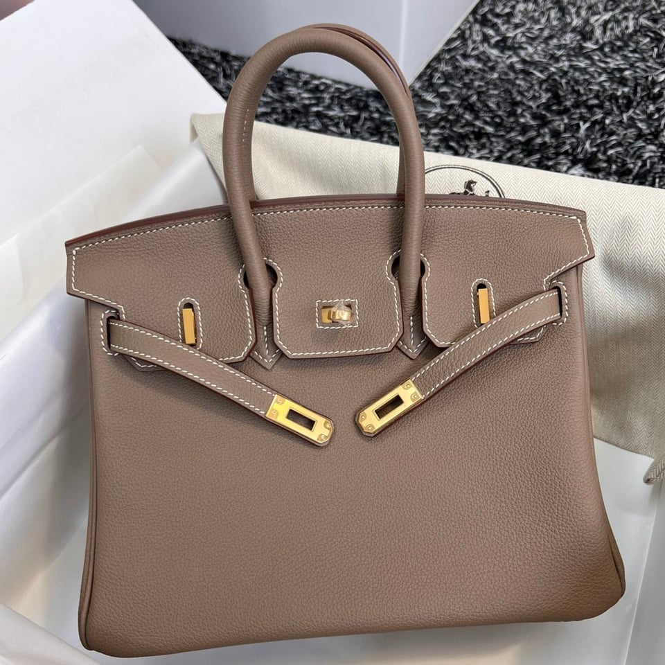 Hermes Birkin 25Cm Brown Togo Leather Gold Hardware view 2