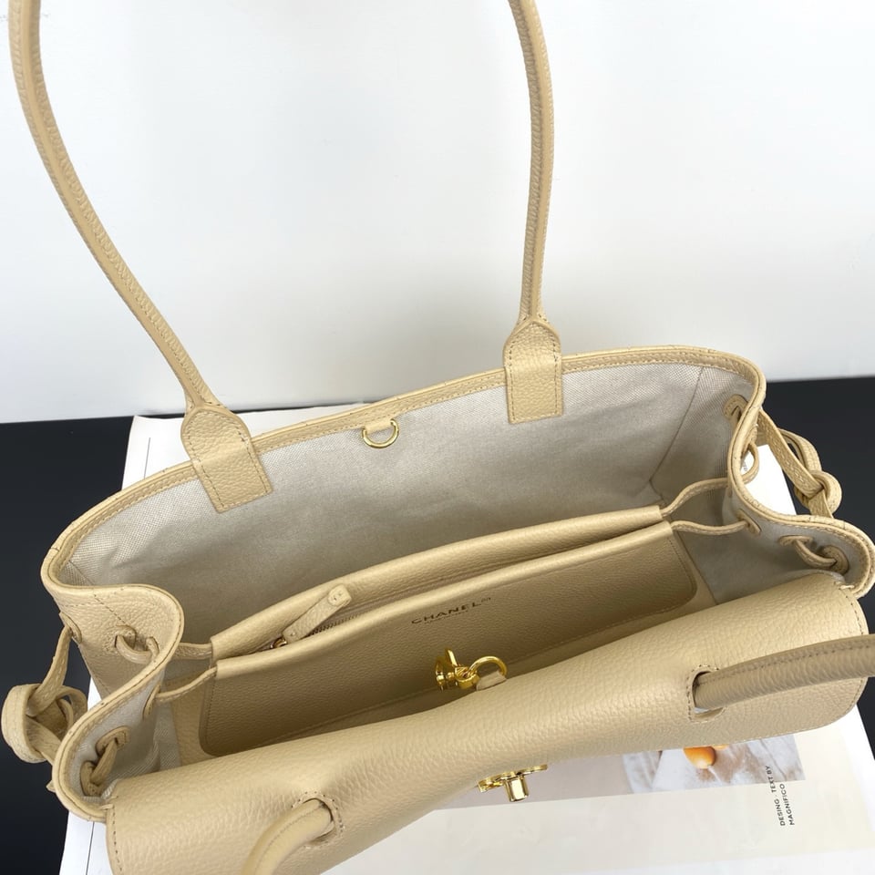 Chanel Urban Essential Tote Light Beige Caviar Gold Hardware 30cm/11.8in view 9