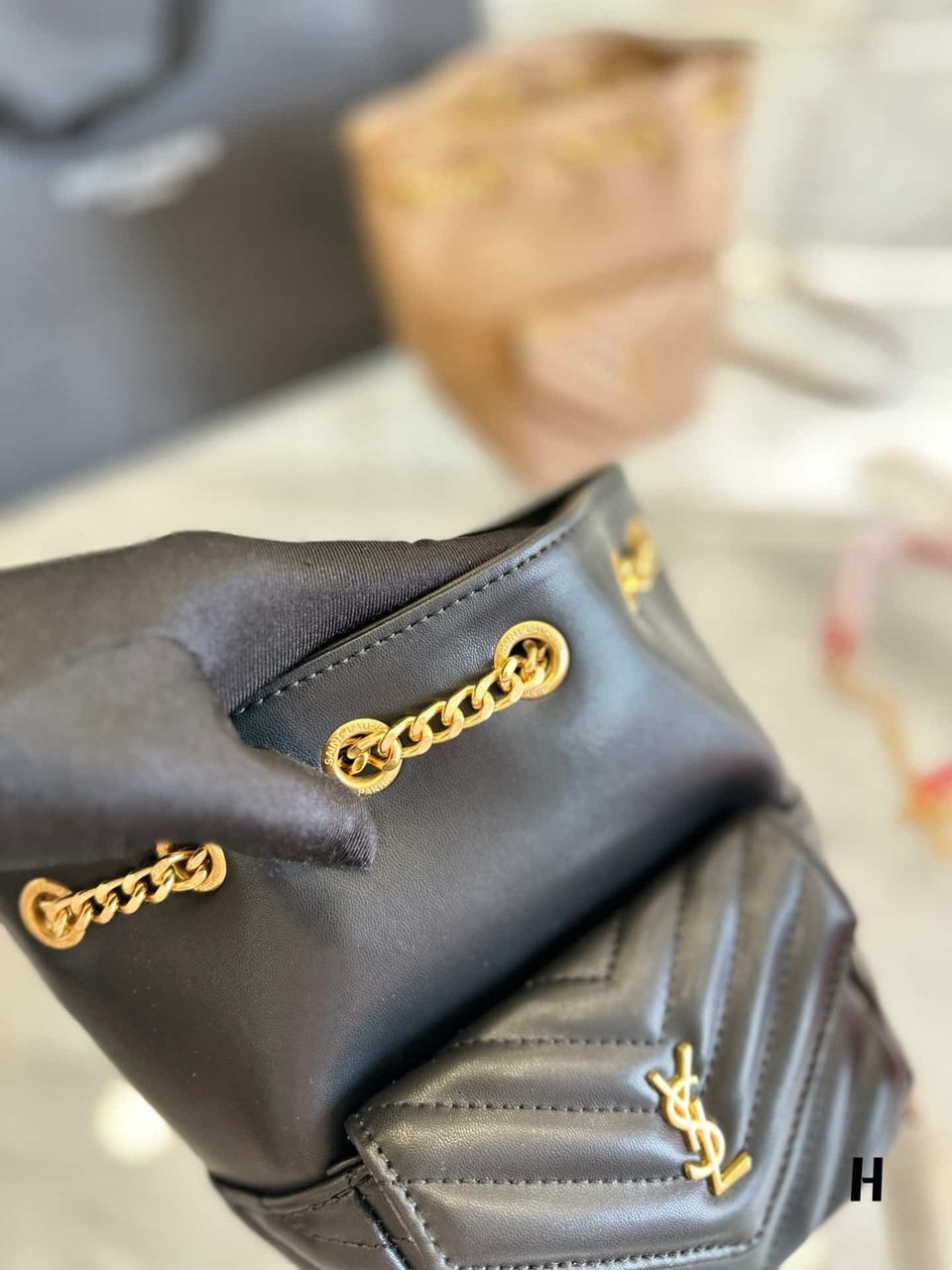 Saint Laurent Joe Mini Bucket Bag In Quilted Black 19Cm view 4