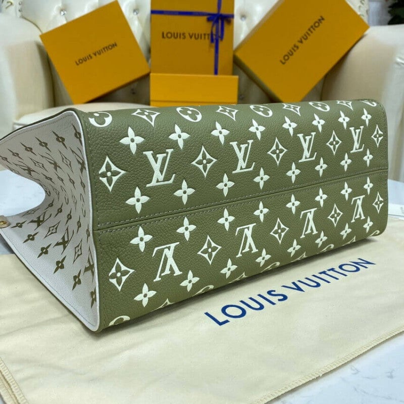 Louis Vuitton Onthego MM Tote Monogram Empreinte ‘Kaki Beige’ 35cm view 6