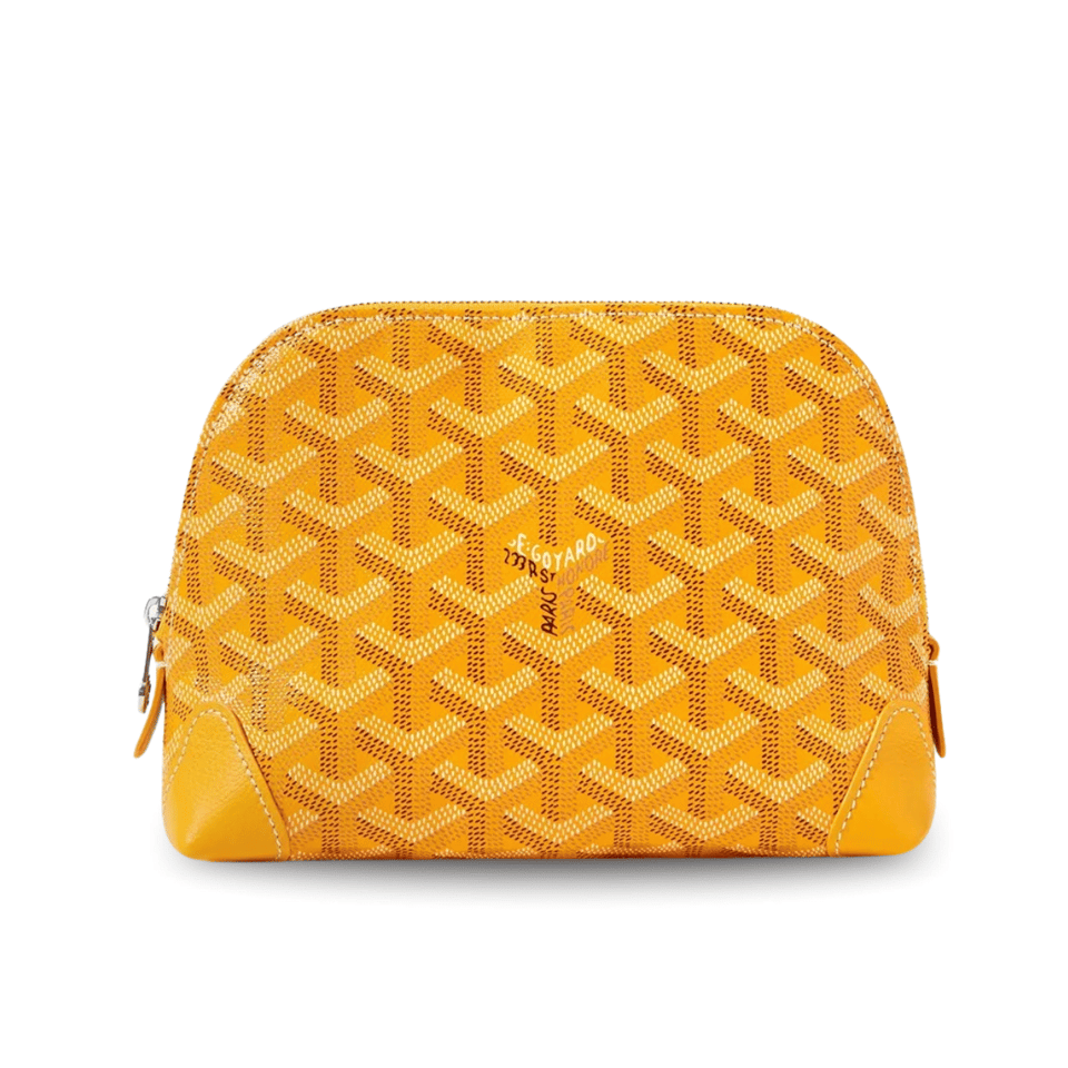Goyard Vendôme Cosmetic Pouch 17 Cm Yellow Goyardine Canvas And Calfskin Trim view 2