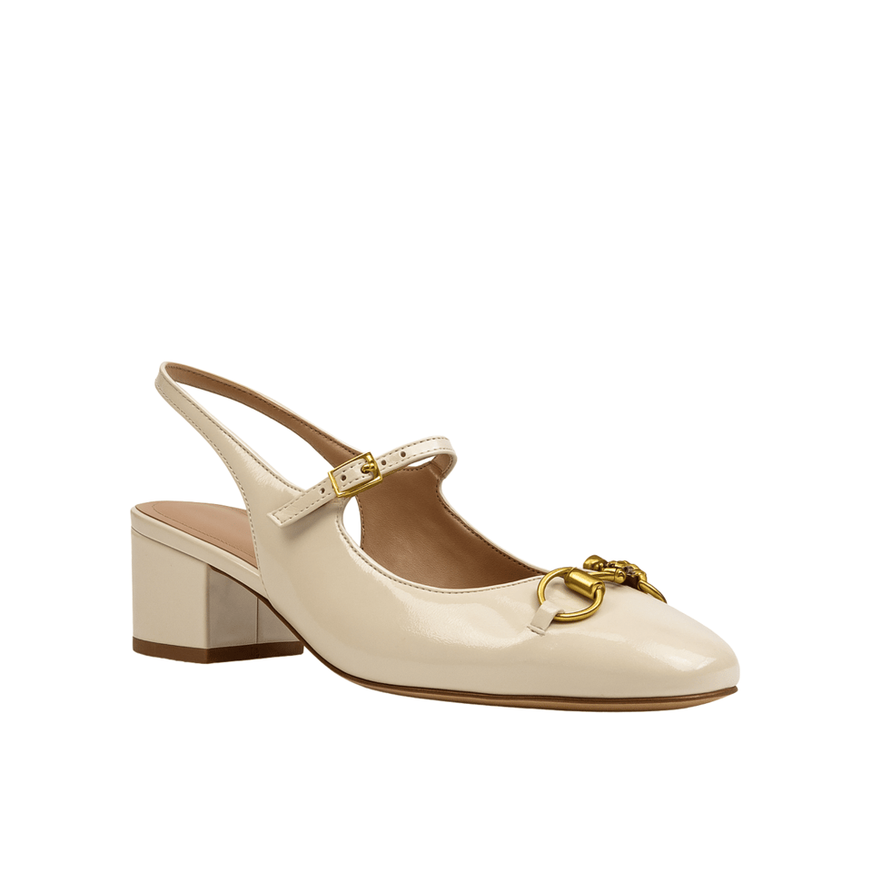 Gucci Women’S Horsebit Pump White Leather view 2