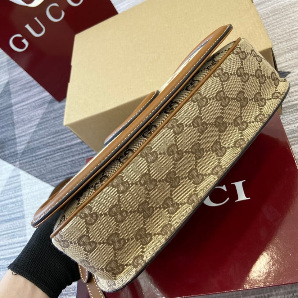 Gucci Blondie Small Top Handle Bag Brown Canvas view 12