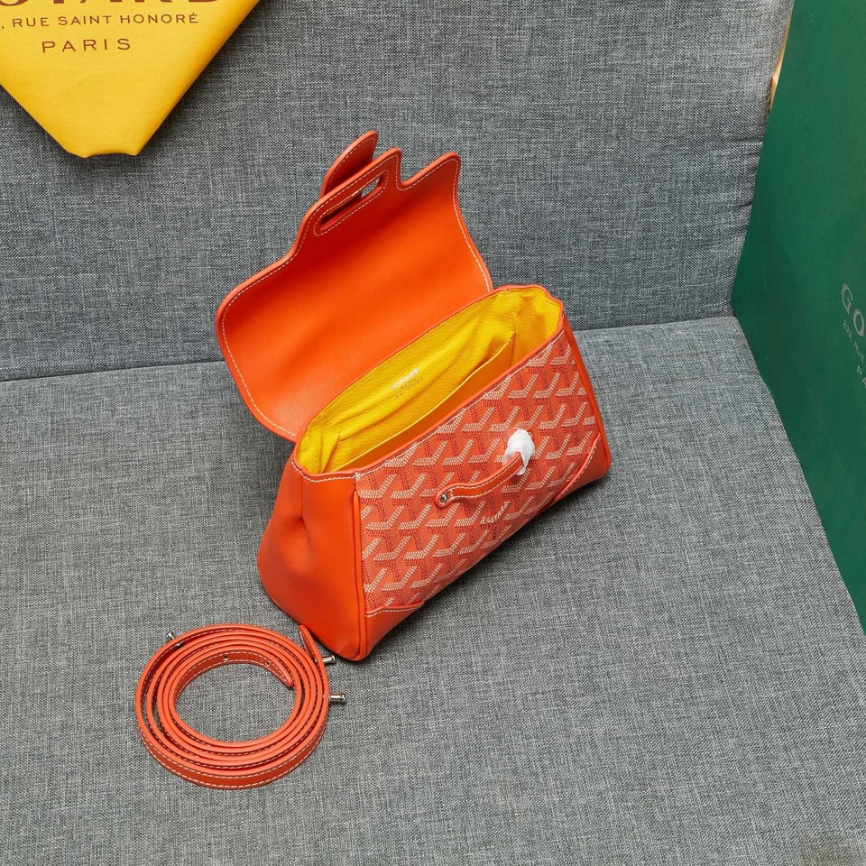Goyard Saigon Souple Mini Bag Orange Canvas 20cm view 8