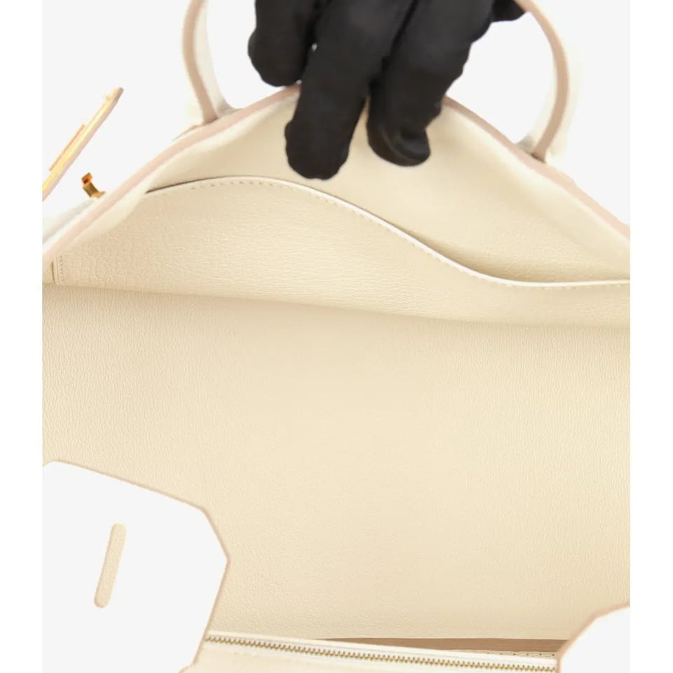 Hermes Birkin 25Cm White Togo Leather Gold Hardware 237490 view 3