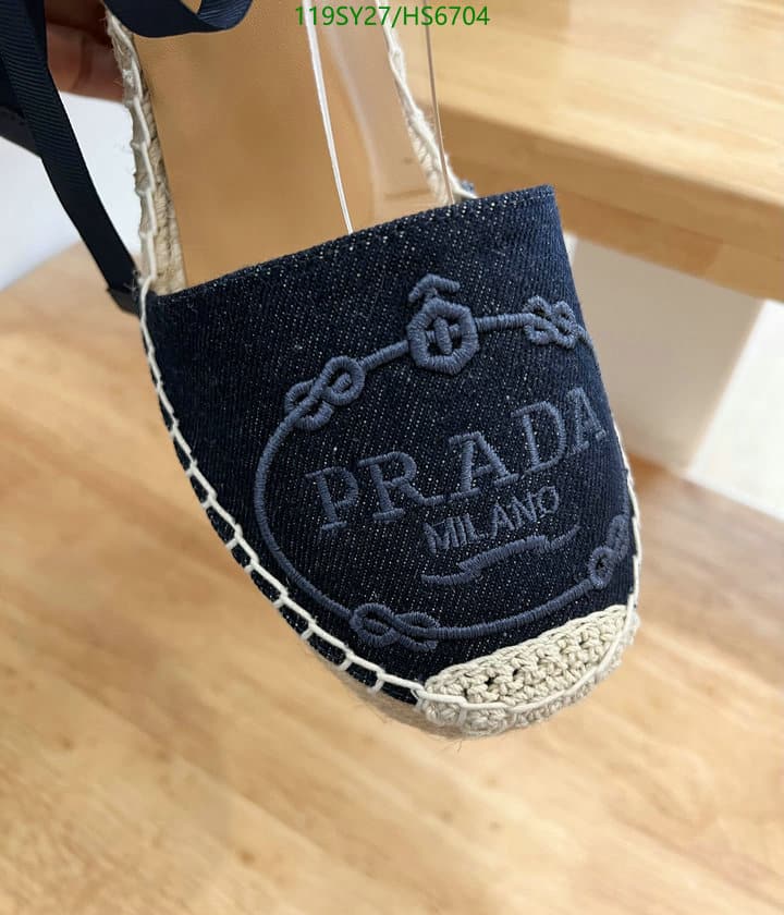 Prada Linen Espadrille Wedge Sandals Blue view 10