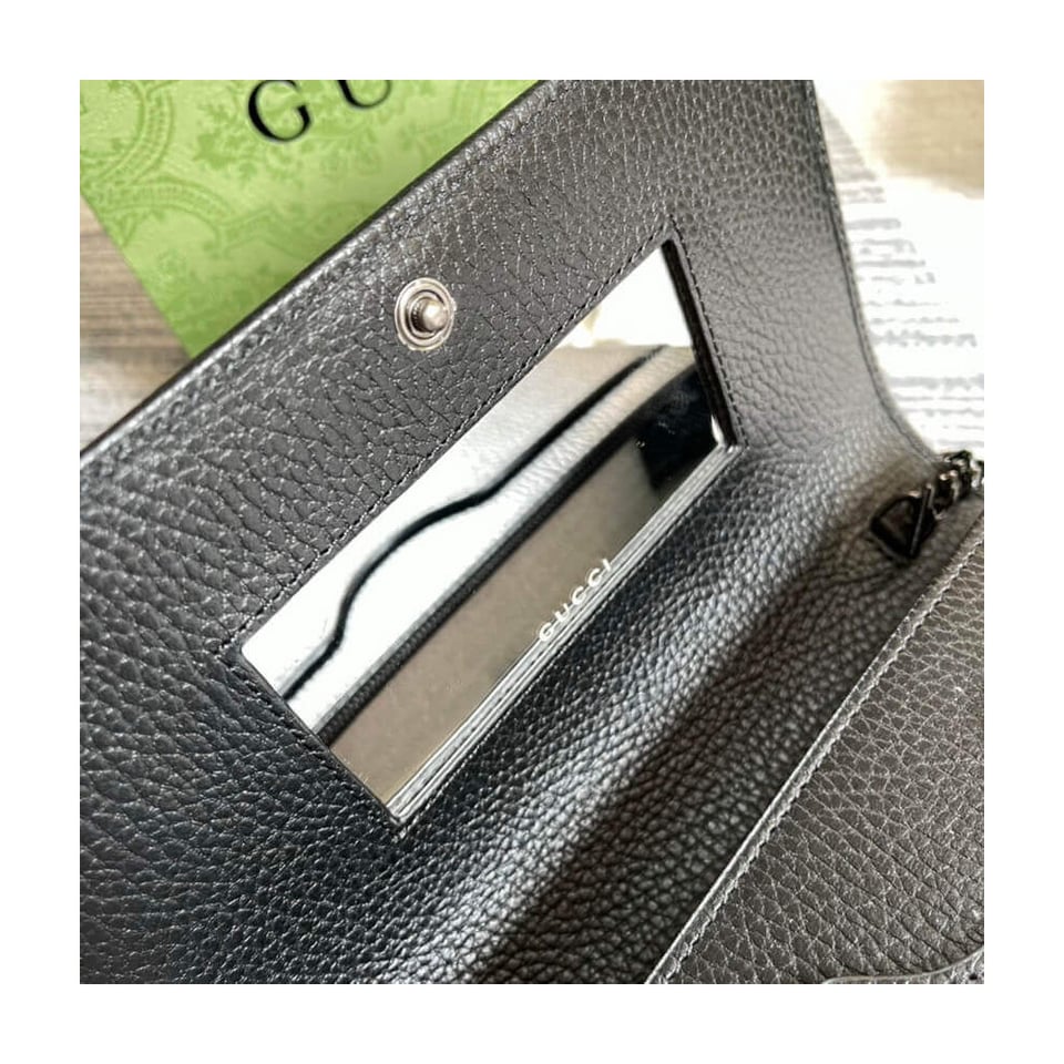 Gucci Textured Leather GG Marmont Mini Chain Bag 497985 view 10
