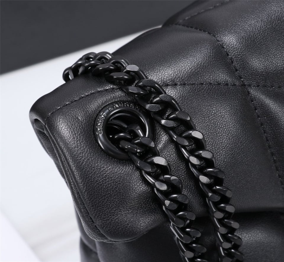 Saint Laurent Puffer Small Chain Bag In Quilted Black Noir view 10