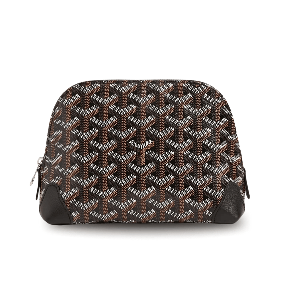 Goyard Vendôme Cosmetic Pouch 17 Cm Black Goyardine Canvas And Calfskin Trim view 2