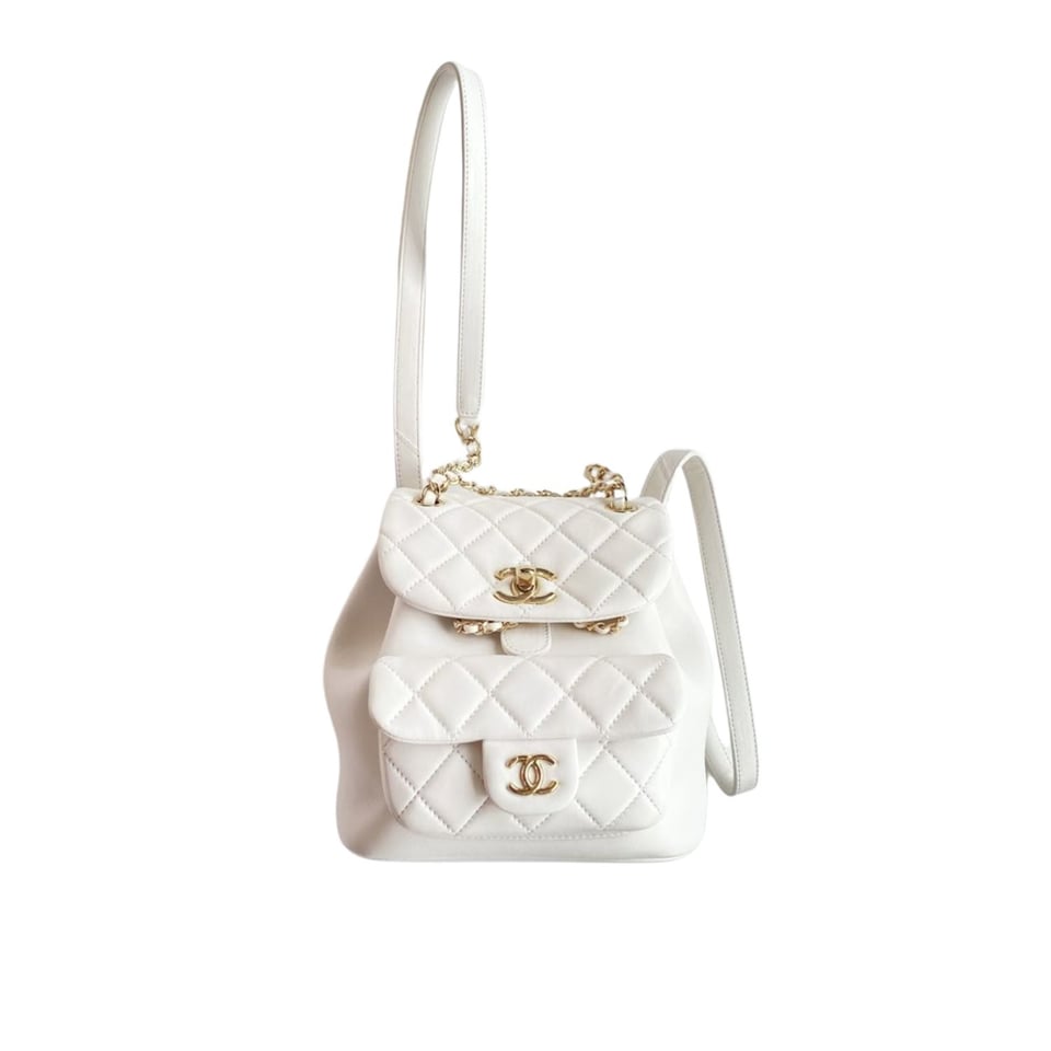 Chanel Mini Duma Backpack White 18.5Cm/ 7.3in