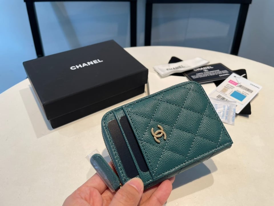 Chanel Zipped Coin Purse 11 Ocean Grained Calfskin view 3