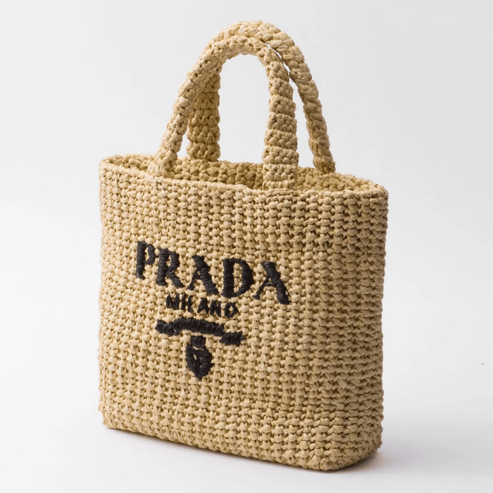 Prada Small Crochet Logo Tote Bag 24cm view 5