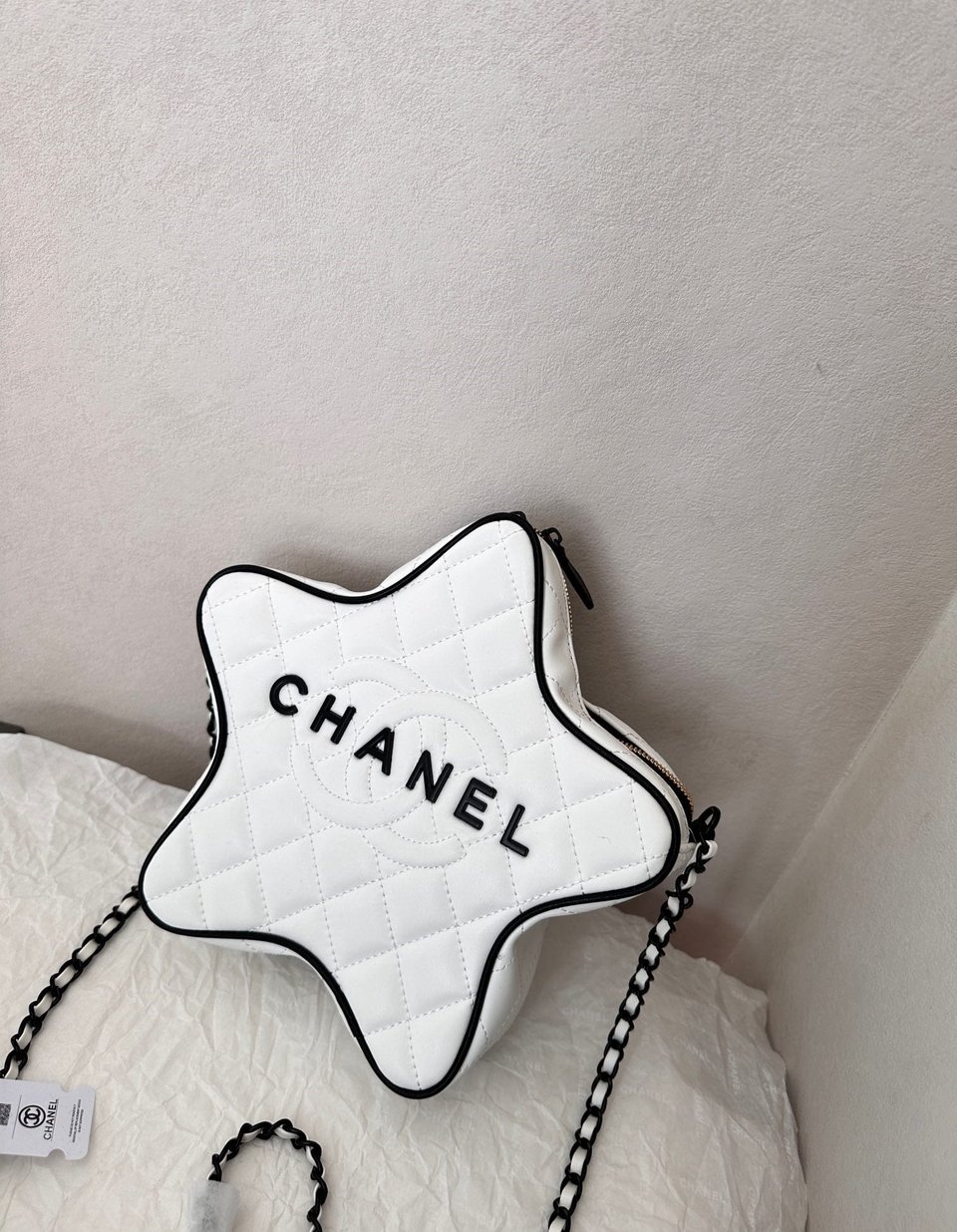 Chanel Star Hand Bag Black Metal White 22Cm/8.7in view 9