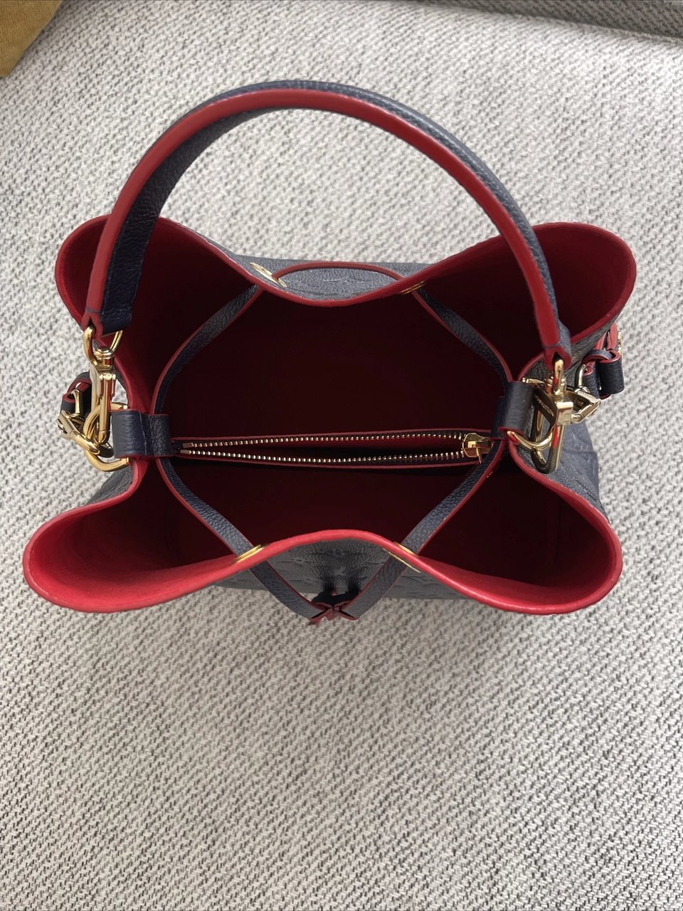 Louis Vuitton N Ono Mm Bucket 26cm/10.2in Navy Blue view 4