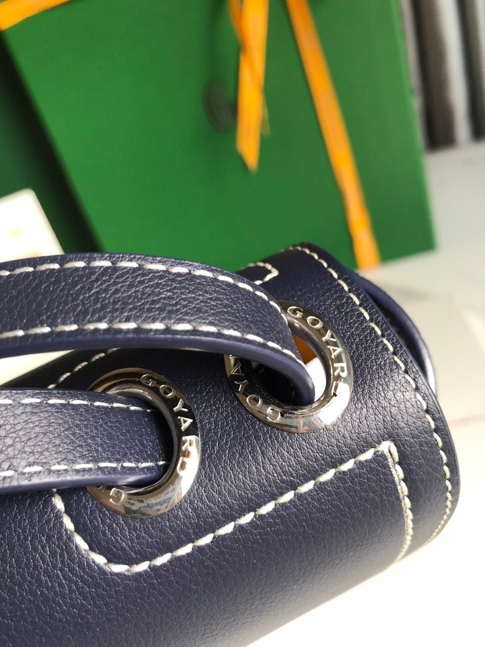 Goyard 233 Bag 25 Cm Navy Blue Calfskin And Goyardine Canvas 25cm view 4