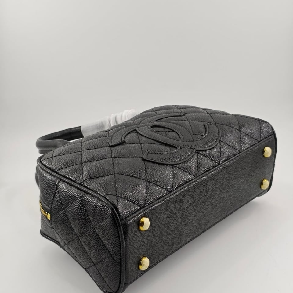 Chanel Quilted Caviar Small Bowler Satchel Black 25Cm/9.8in view 5