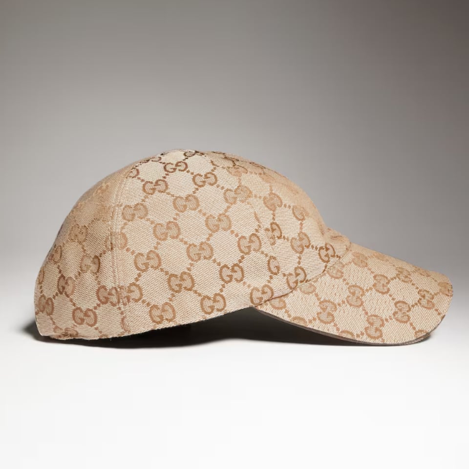 Gucci GG Cotton Canvas Baseball Hat Beige And Dark Brown 875733 3HBMD 9664 view 3