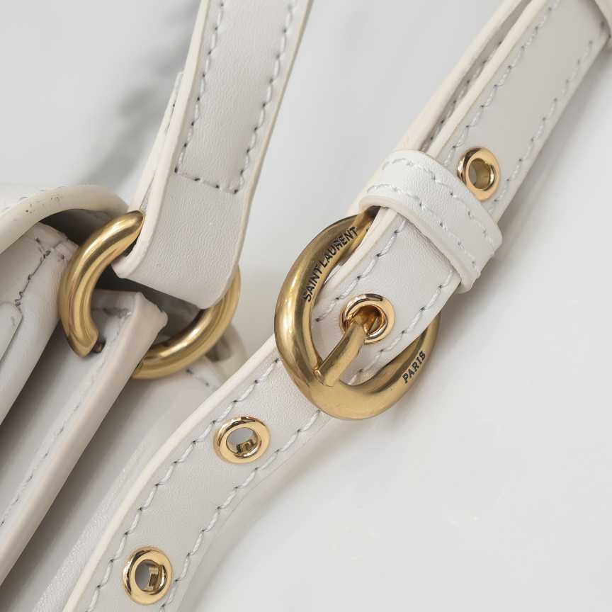 Saint Laurent Le Maillon Satchel In Smooth Leather Blanc Vintage view 4