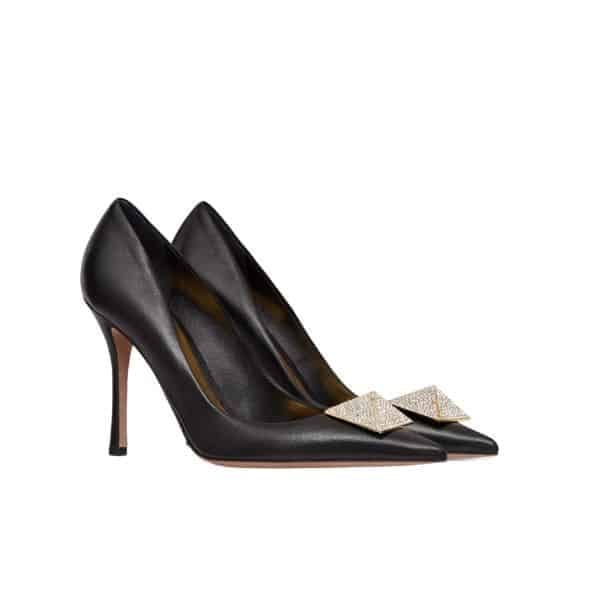 Valentino Garavani One Stud Pump With Crystals Black 1W2S0Fh8Xic Edm view 2