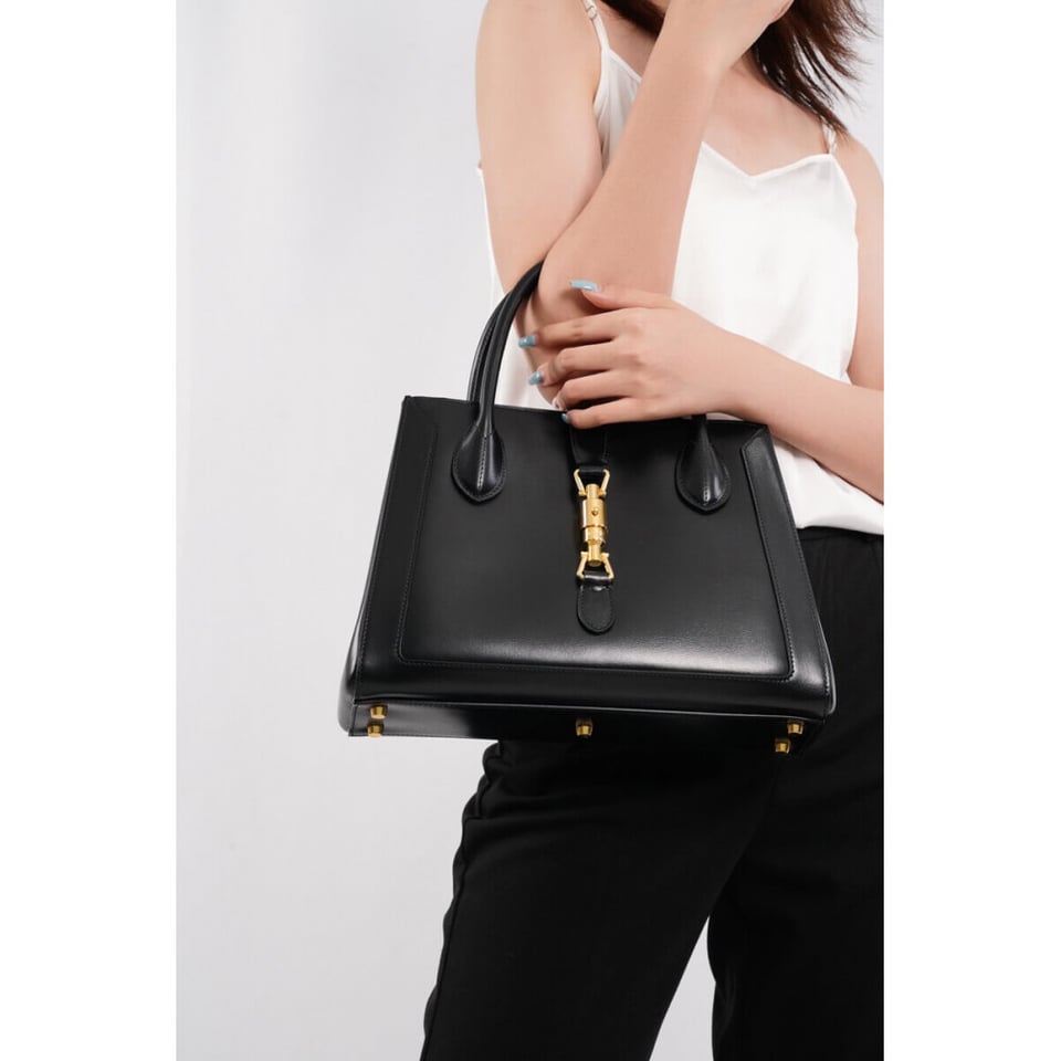 Gucci Jackie 1961 Medium Tote Bag in Black Leather 30cm view 4
