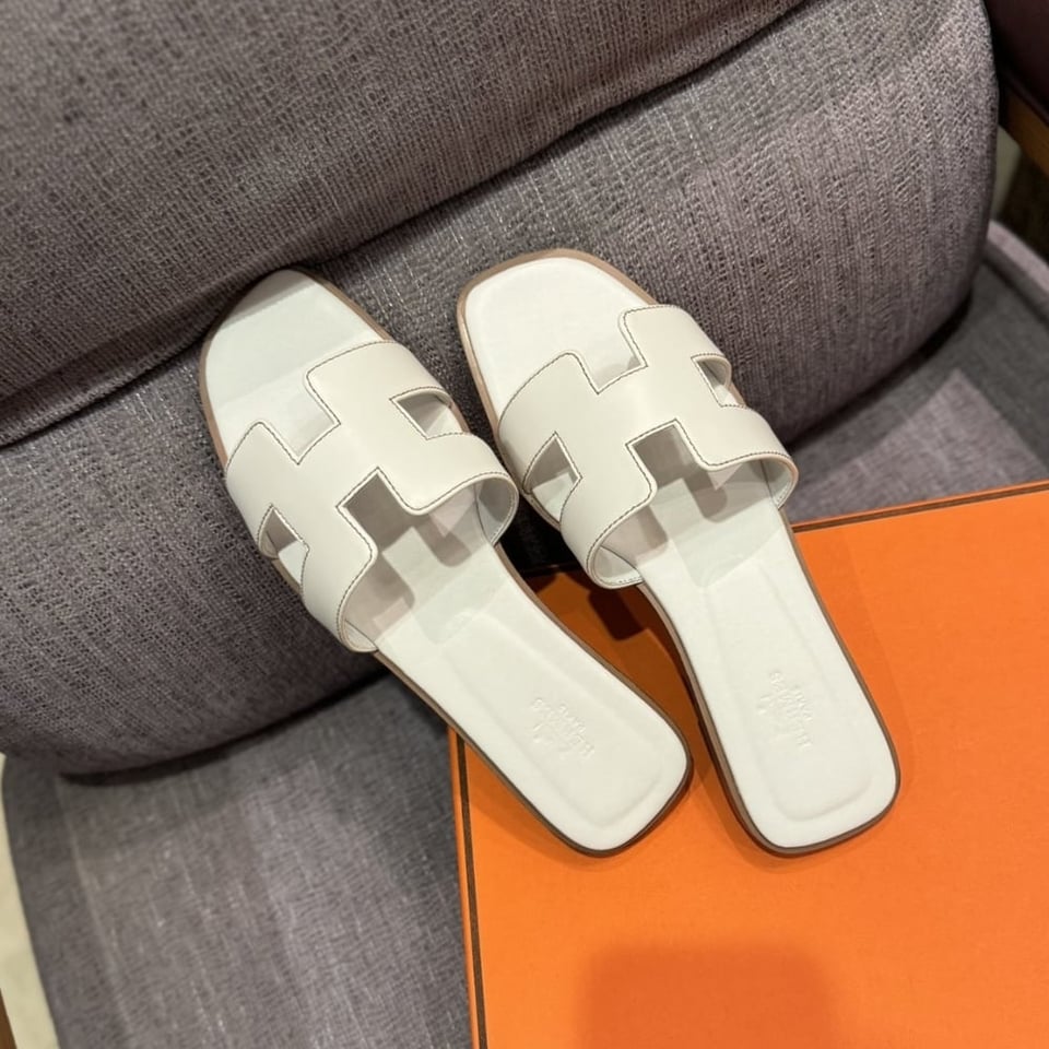 Hermes Oran Sandal Blanc view 3