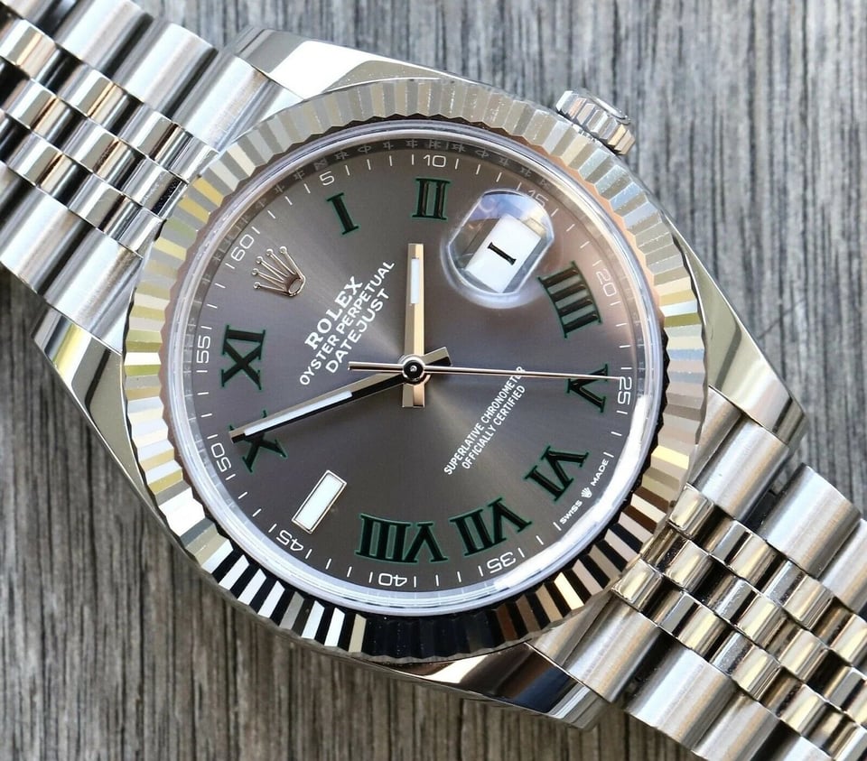 Rolex Datejust 41mm Rhodium Dial 126334 “Wimbledon” Flutted / Jubilee view 4