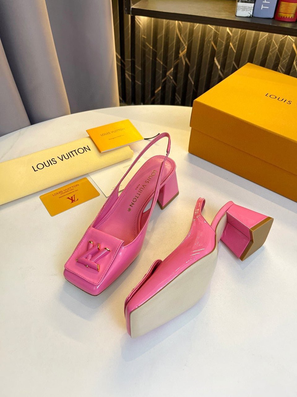 Louis Vuitton Shake Slingback High Heels Pink 1Ab0Wc view 3