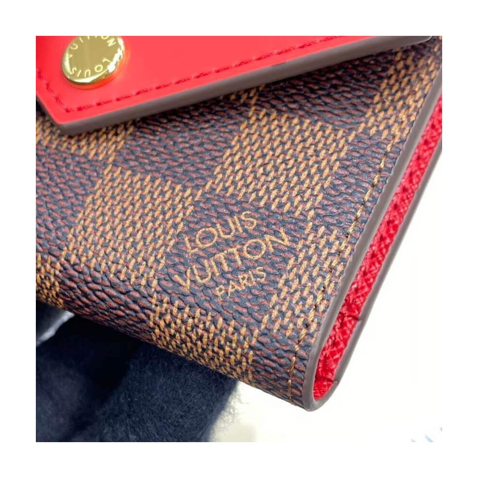 Louis Vuitton Damier Ebene Zoe Wallet Red view 5