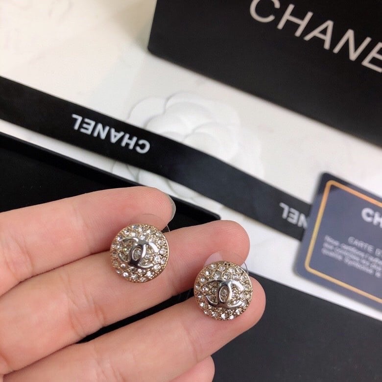 Chanel Button Earrings view 6