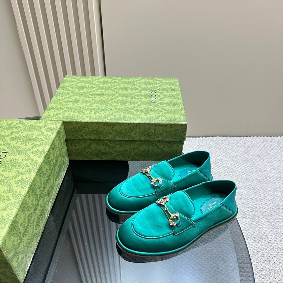 Gucci Women’S Horsebit Loafer With Crystals Blue view 8