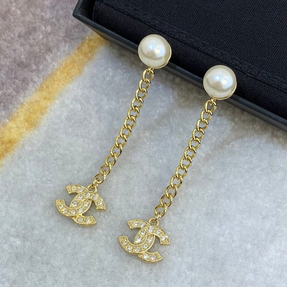 Chanel Cc Gold Earrings view 5