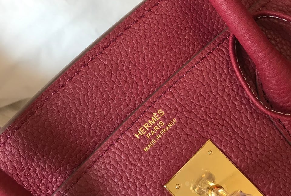 Hermes Birkin 35Cm Burgundy Togo Leather Gold Hardware view 9
