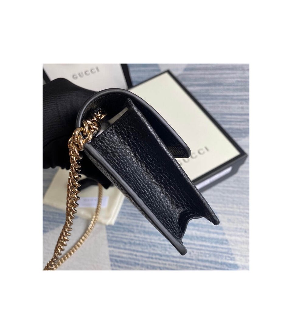 Gucci GG Interlocking Wallet On Chain Black view 8