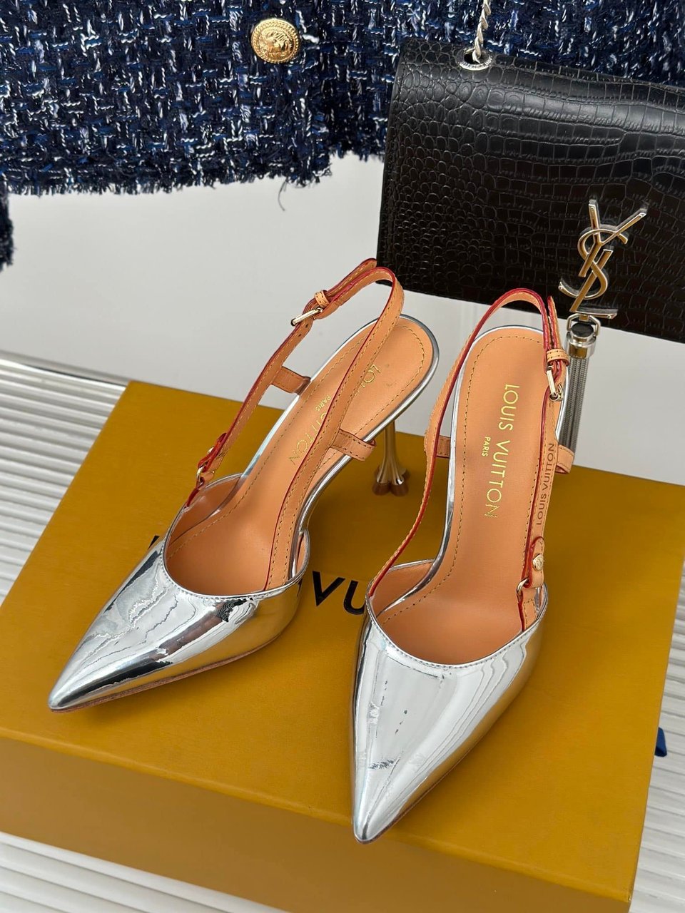 Louis Vuitton Blossom Slingback Pump Silver view 3