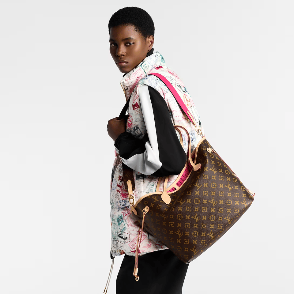 Louis Vuitton LV Neverfull Bandoulière Inside Out Mm Rose 31Cm M12257 view 6