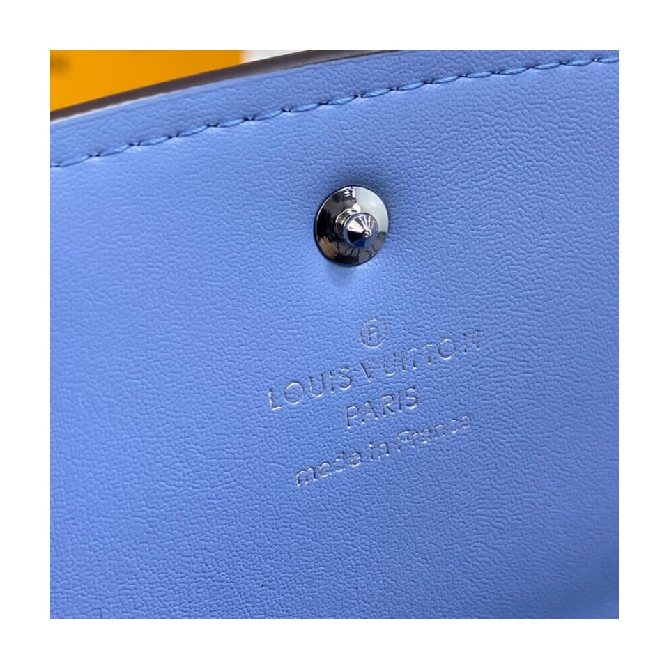 Louis Vuitton Iris Wallet in Blue Gradient Mahina Perforated Leather view 9