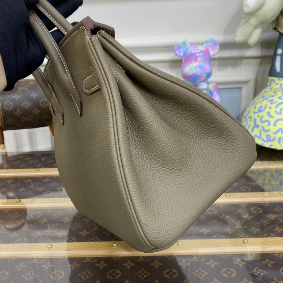 Hermes Birkin 30 Bag Etoupe Gold Hardware Togo Leather view 7