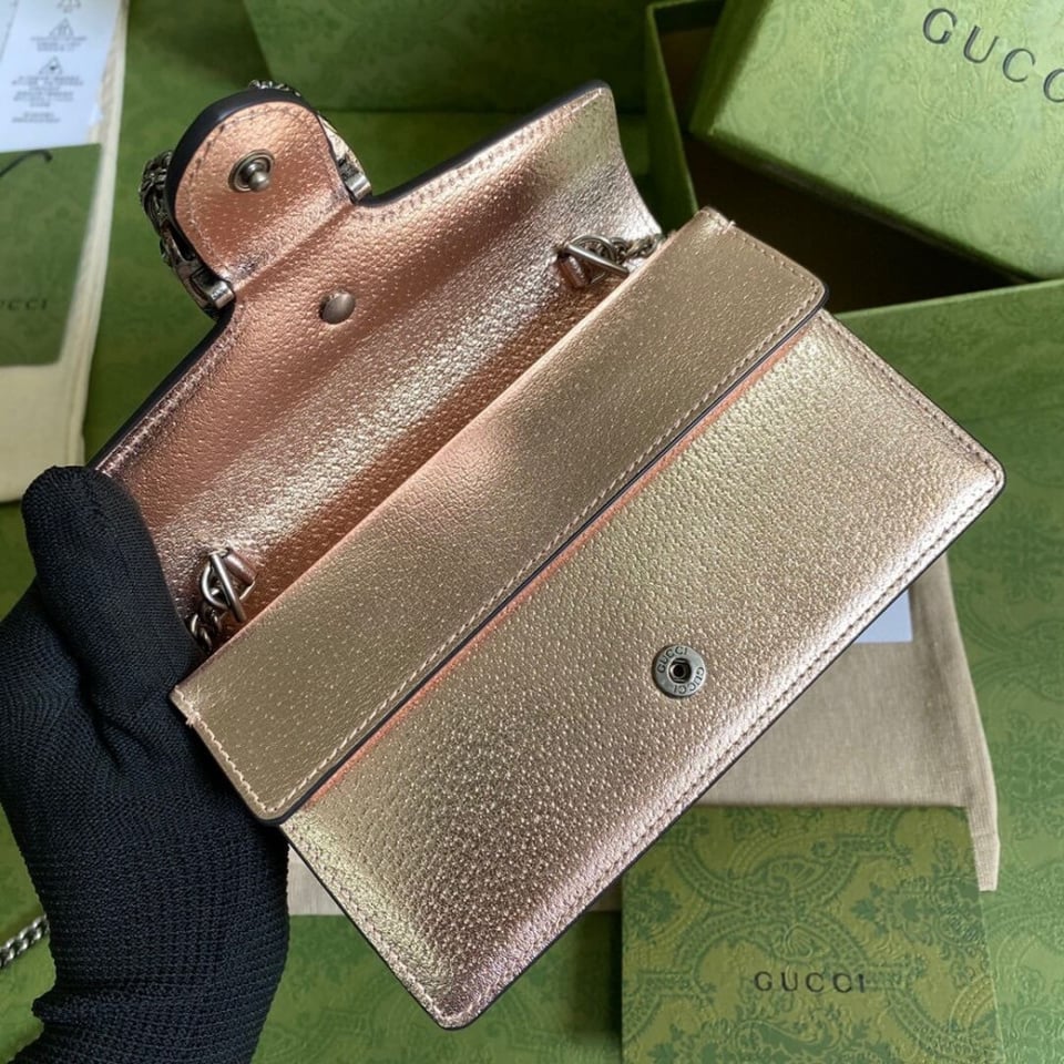 Gucci Dionysus Super Mini Bag in Rose Gold view 7