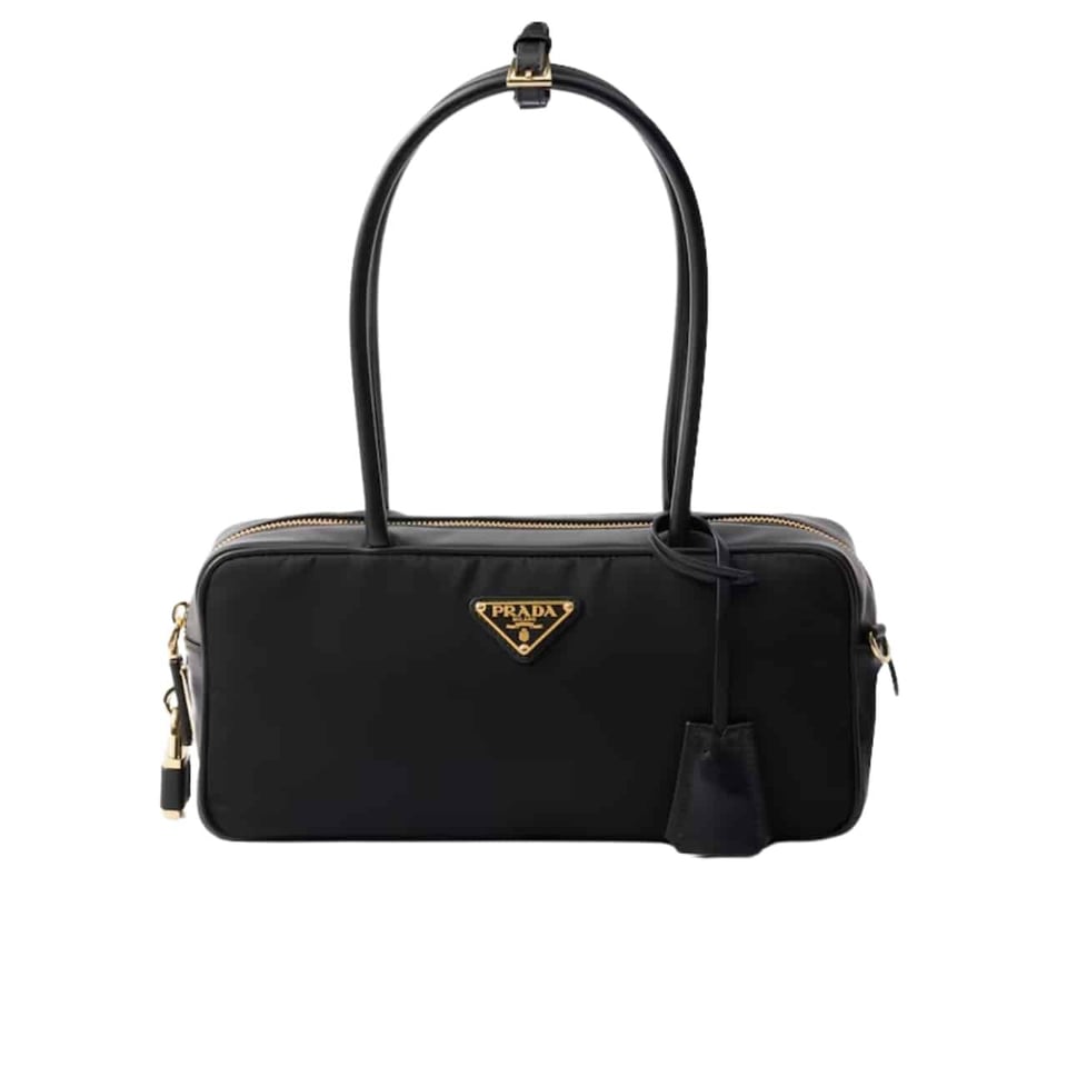 Prada Re Nylon Small Top Handle Bag With Padlock Black 28Cm view 2