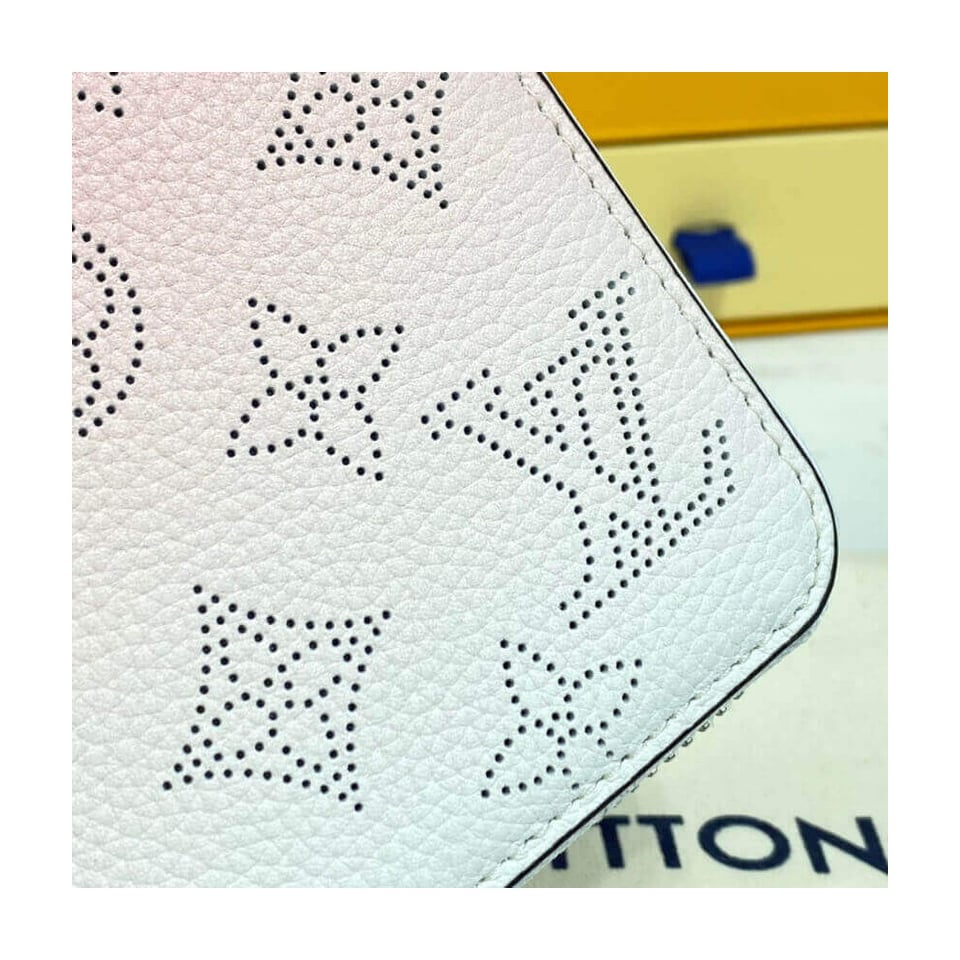 Louis Vuitton Zippy Wallet in Pink Gradient Mahina Perforated Leather view 7