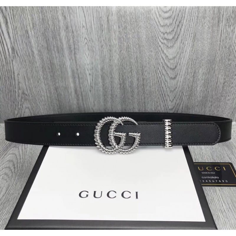 Gucci 30mm Leather Belt With Torchon Double G Buckle 524102 view 4