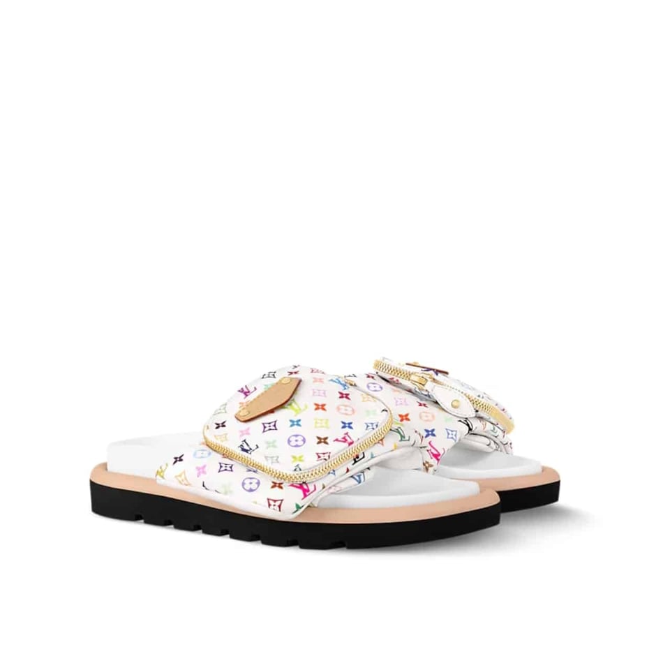 Louis Vuitton X Takashi Murakami Pool Pillow Flat Comfort Mule Blanc 1Agvqw view 2