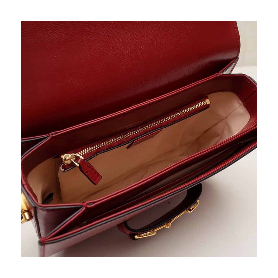 Gucci Horsebit 1955 Shoulder Bag In Red Leather view 15